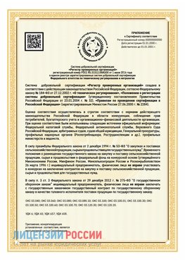 Приложение к сертификату для ИП Трехгорный Сертификат СТО 03.080.02033720.1-2020